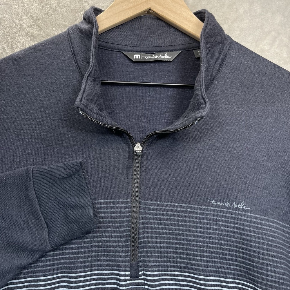 Travis Mathew Sweatshirt Men's XL Pullover 1/4 Zip Book Club Black Golf